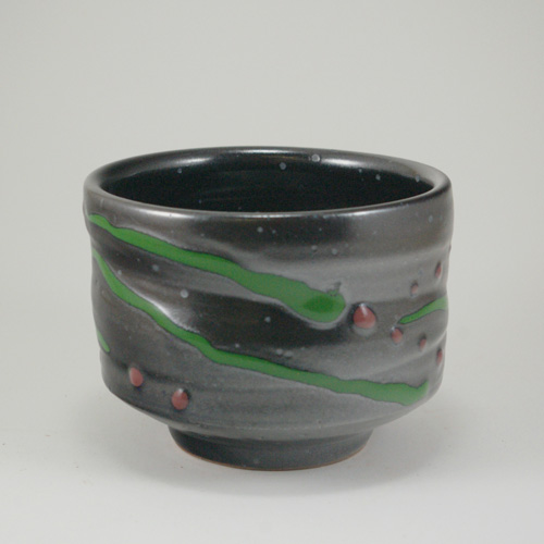 black and green teabowl